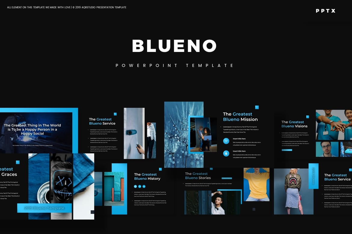 Blueno - Template PowerPoint Modern dan Multifungsi
