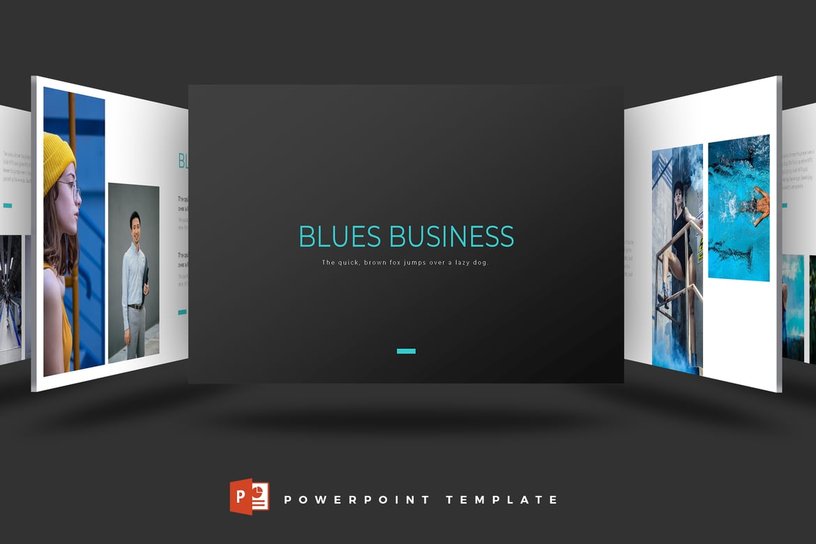 Template PowerPoint Blues - Desain Menarik untuk Presentasi Anda