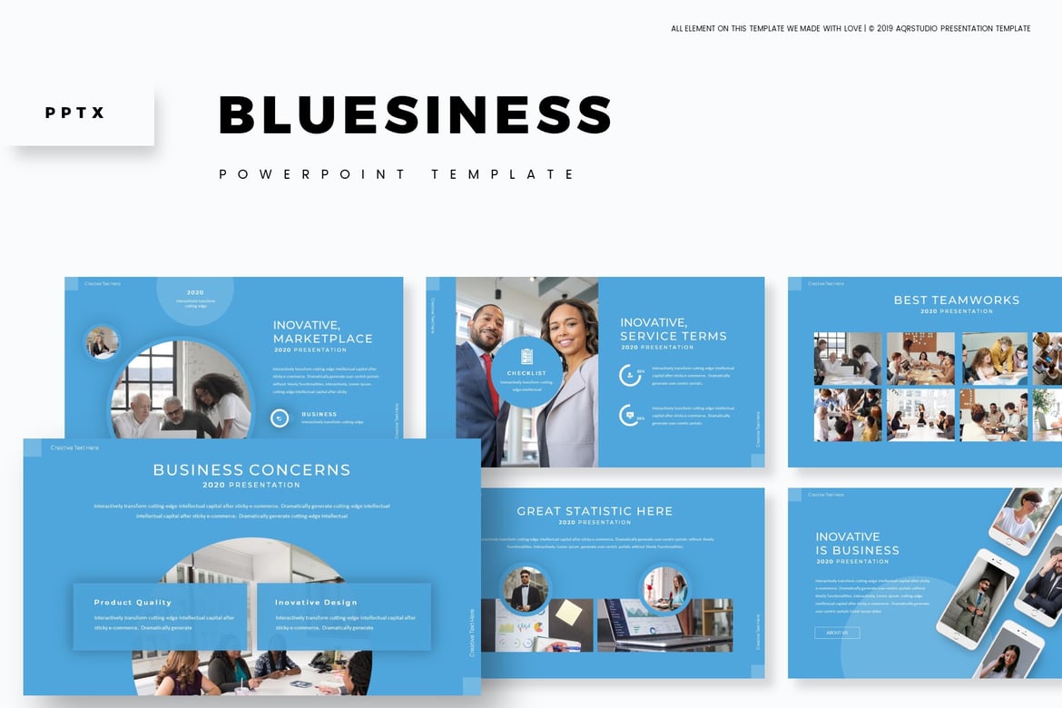 Template Presentasi PowerPoint Bluesiness yang Menarik dan Serbaguna