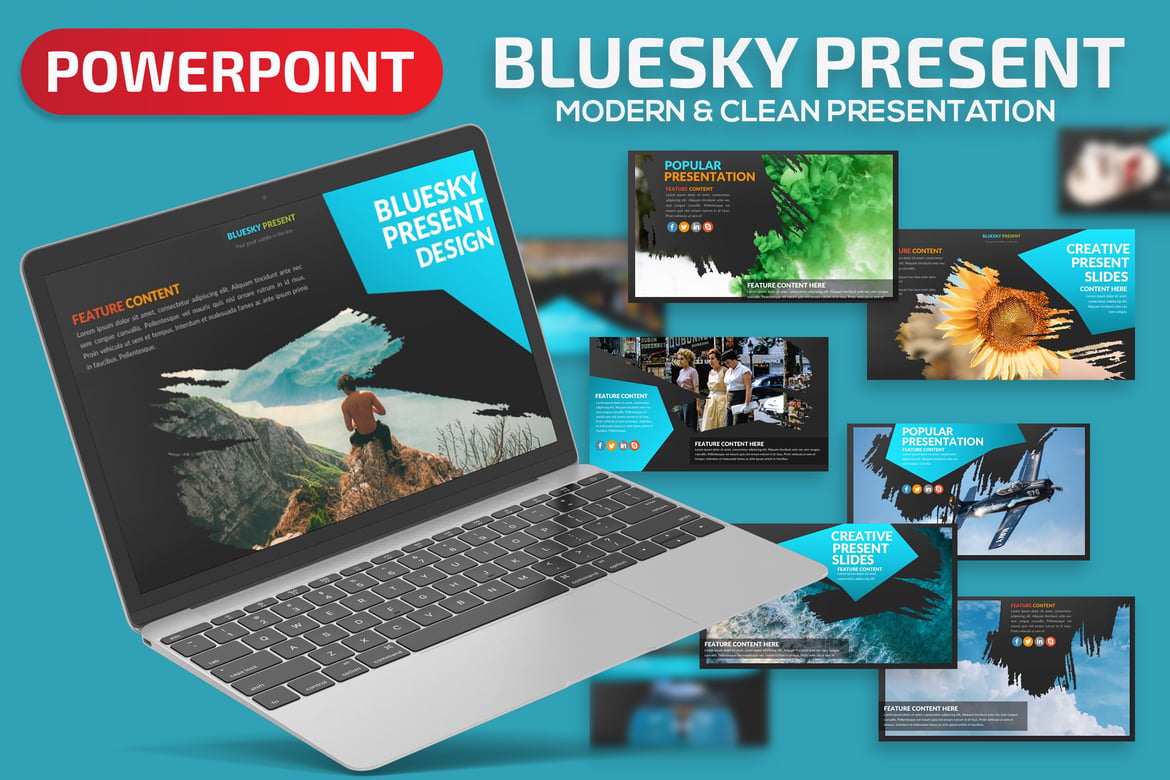 Template Presentasi PowerPoint Bluesky yang Menarik