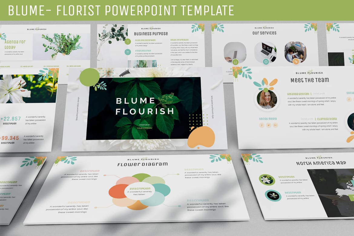 Template Powerpoint Blume - Kreatif untuk Florist dan Lebih Banyak Lagi