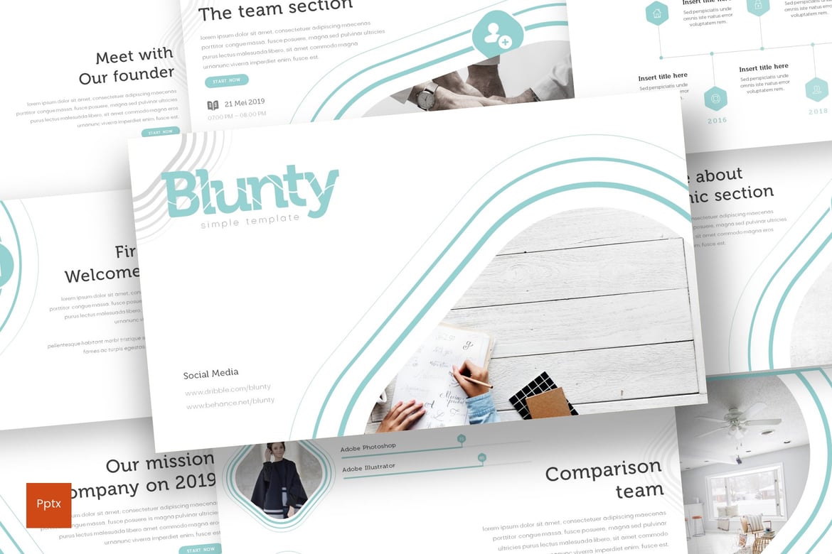 Blunty - Template PowerPoint Minimalis dan Kreatif