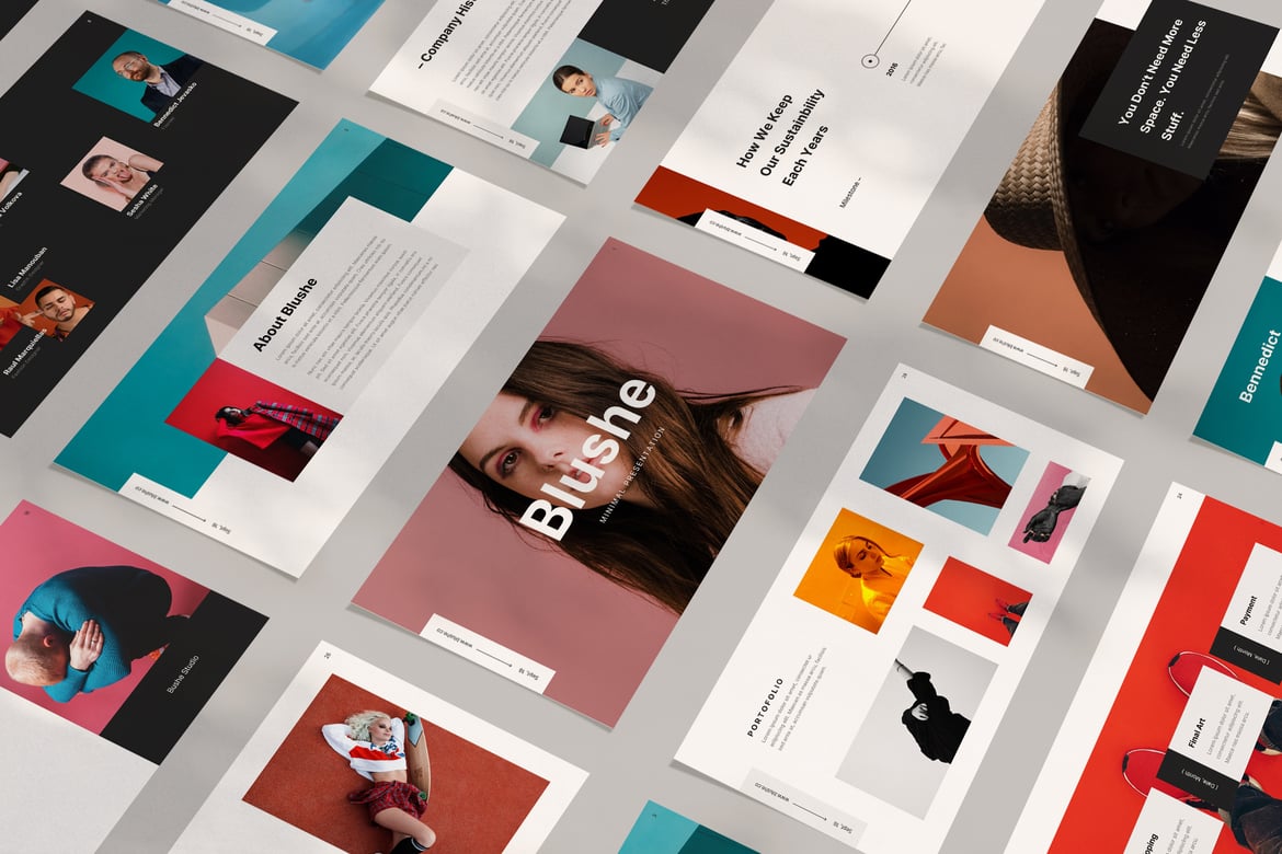 Template PowerPoint Blushe: Solusi Presentasi Minimalis yang Menarik