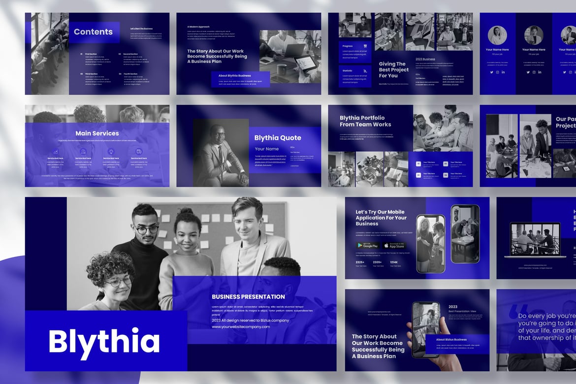 Template PowerPoint Blythia - Presentasi Profesional untuk Bisnis Anda