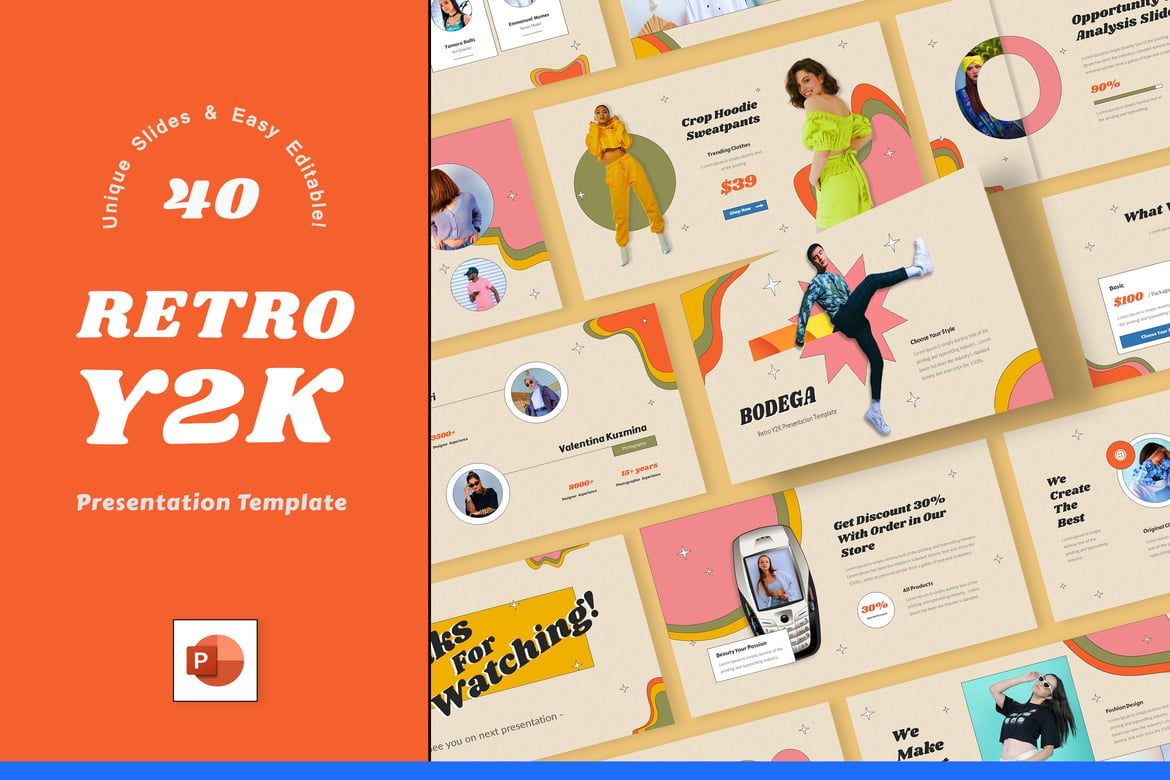 Template PowerPoint Retro Y2K Bodega yang Menarik dan Kreatif