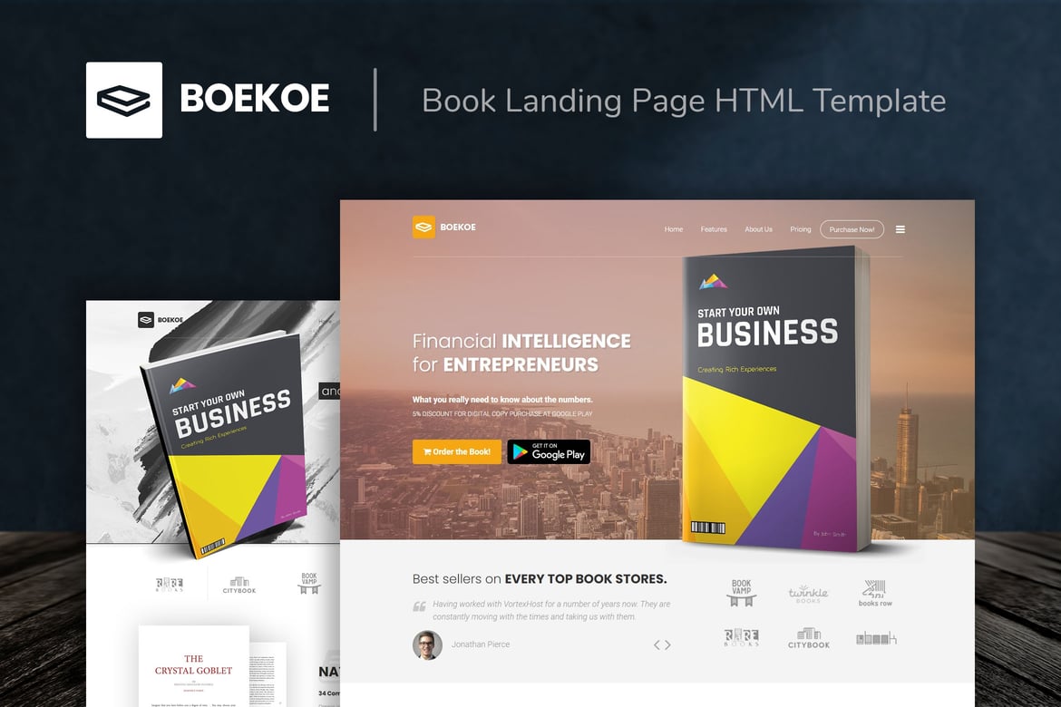 Boekoe - Template Website Landing Page untuk Penerbit Buku