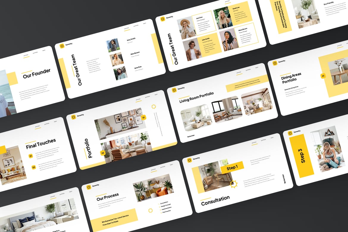 Template Presentasi Desain Interior Bohemian yang Menawan