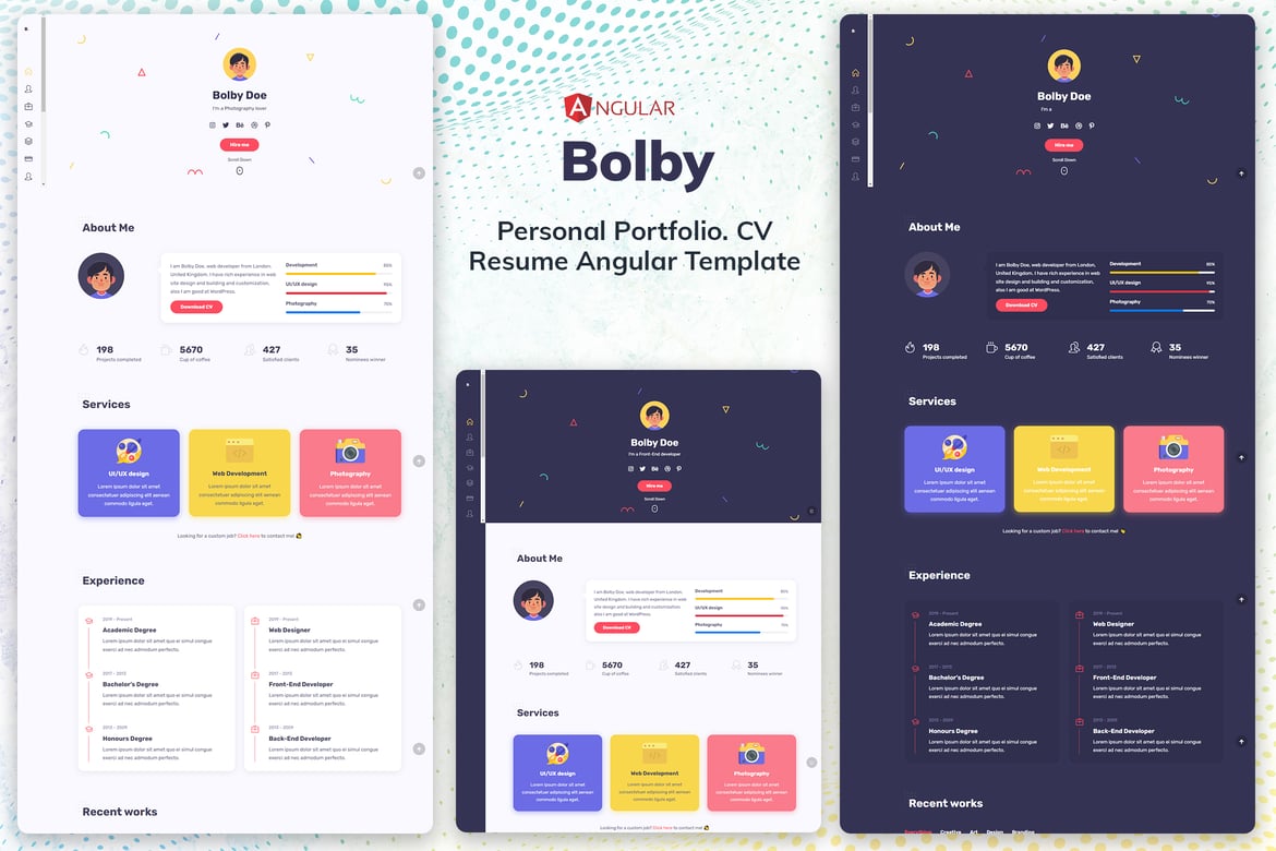 Bolby - Template Website Portofolio Pribadi Angular yang Elegan