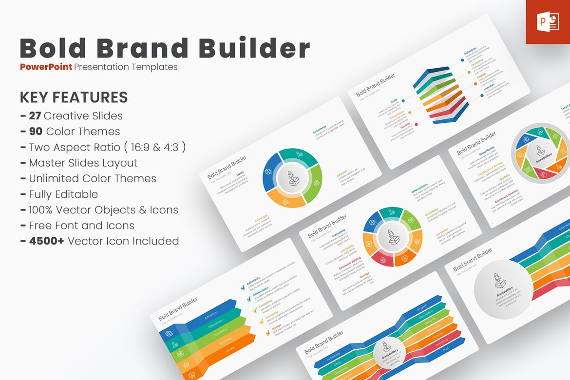 Template PowerPoint Pembangun Merek yang Mengesankan