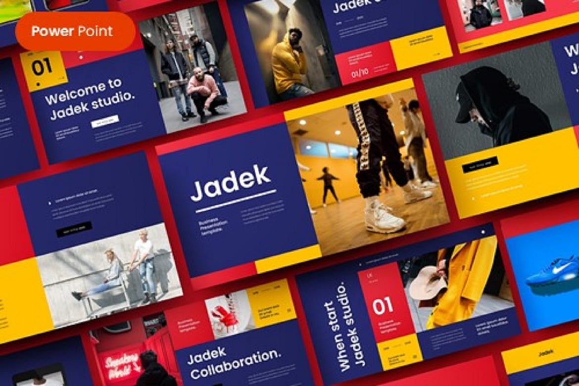 Template Presentasi PowerPoint Kreatif yang Berani dan Modern