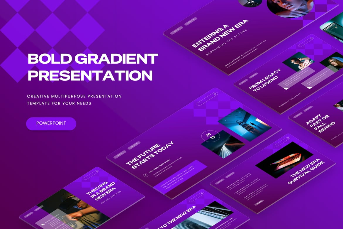 Template Powerpoint Gradien Bold - Solusi Presentasi Anda