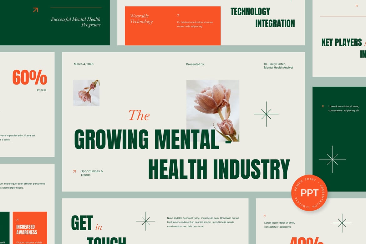 Template Presentasi Mental Health Minimalis yang Menarik