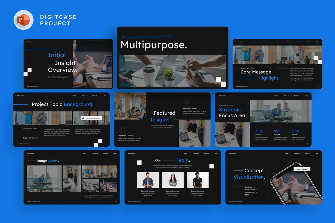 Template PowerPoint Serbaguna Bold untuk Presentasi Profesional