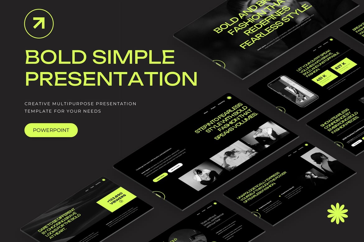 Template PowerPoint Bold Simple - Solusi Presentasi Menarik