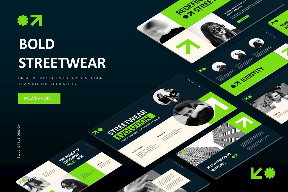 Template Presentasi Powerpoint Streetwear yang Berani