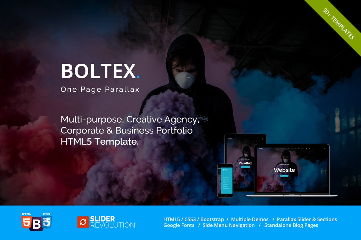 Boltex - Template Website Parallax Satu Halaman yang Responsif