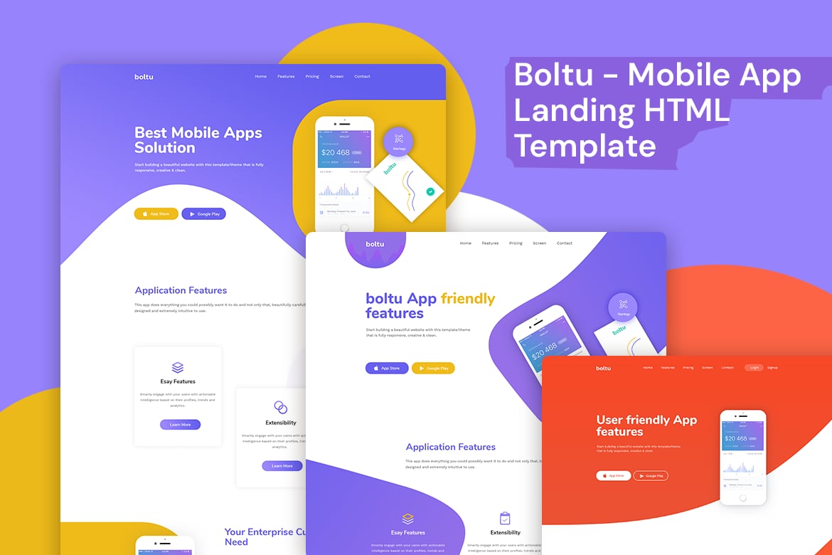 Boltu - Template Website Landing App yang Menawan