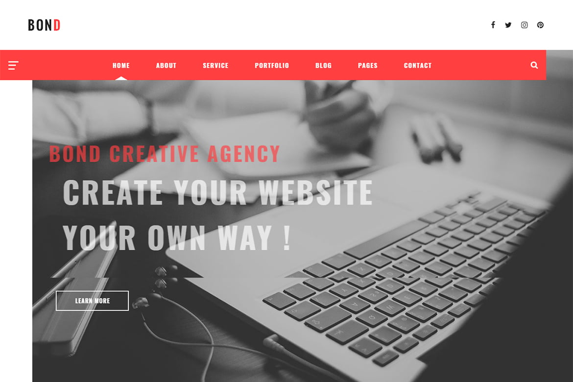 Bond - Template Website Kreatif untuk Agensi & Blog