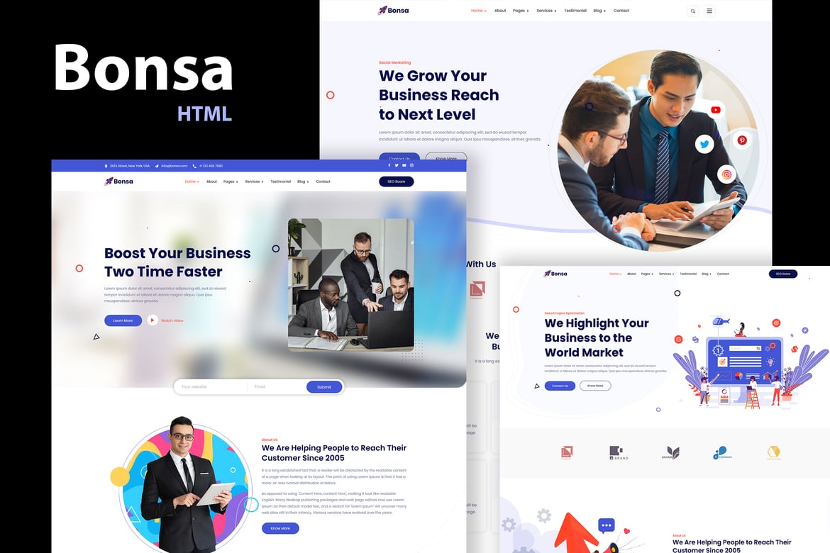 Template Website Bonsa - Solusi SEO & Pemasaran yang Modern