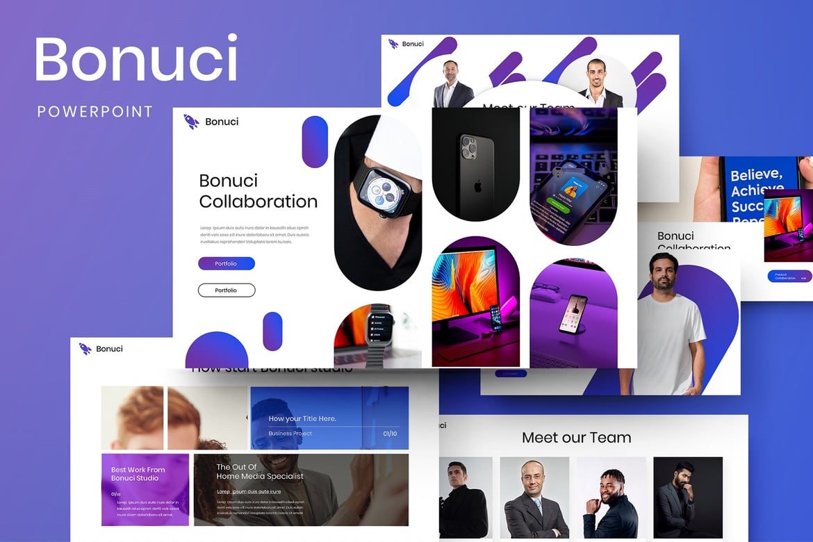 Template PowerPoint Bisnis Bonuci yang Menarik dan Profesional