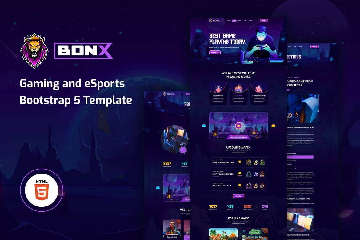 Template Website Gaming Bonx - Versi HTML yang Menakjubkan