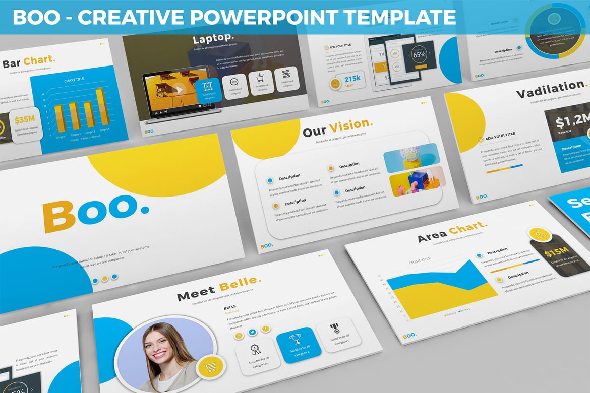 Template Presentasi Kreatif Boo - Solusi Multifungsi untuk PowerPoint