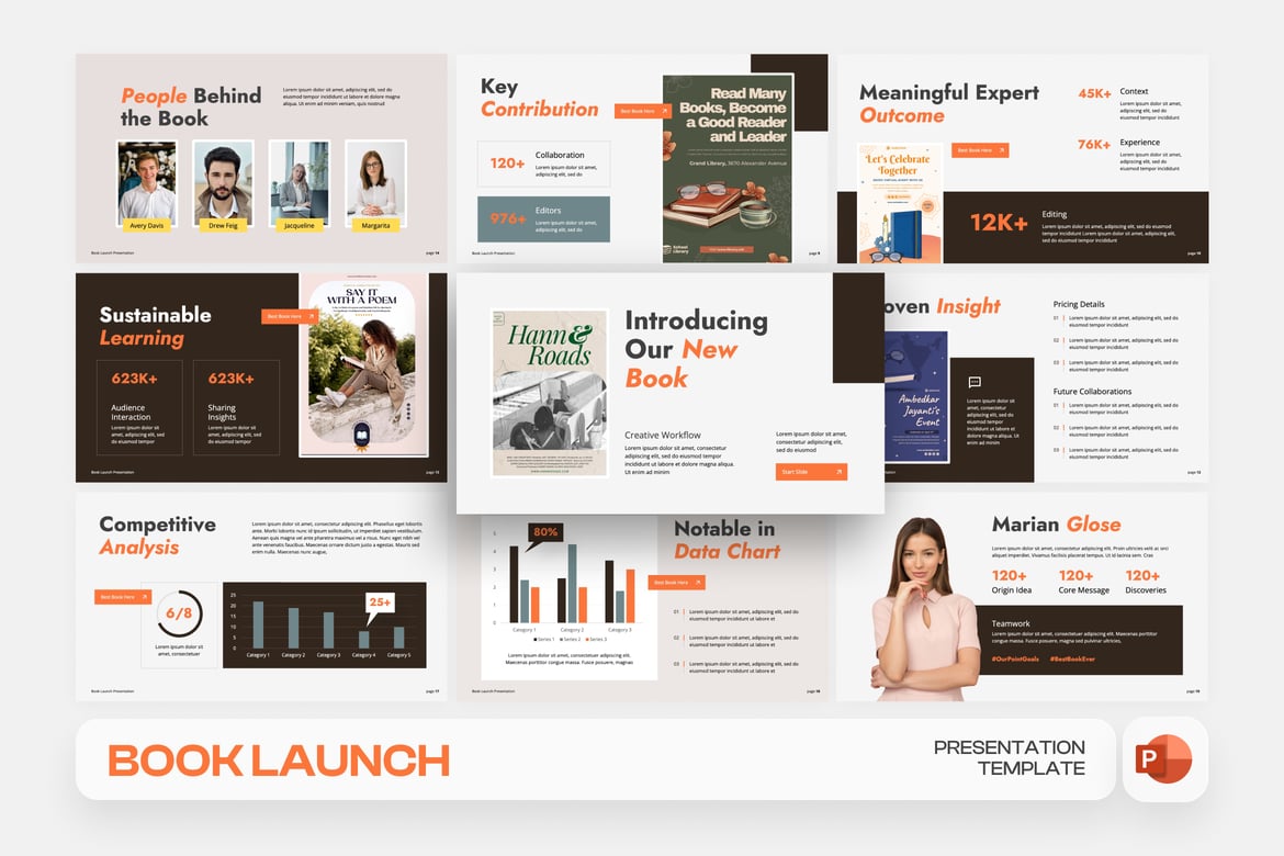 Template Presentasi PowerPoint Peluncuran Buku yang Menarik