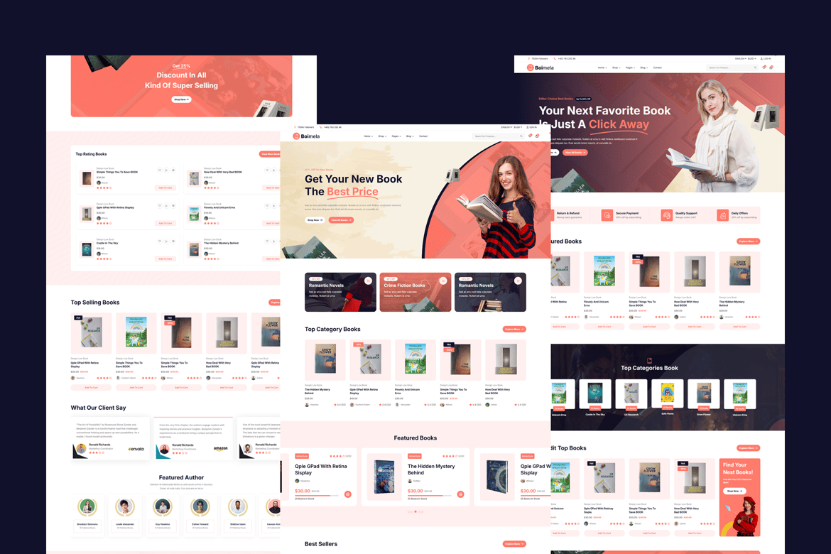 Template Website E-commerce Toko Buku Modern