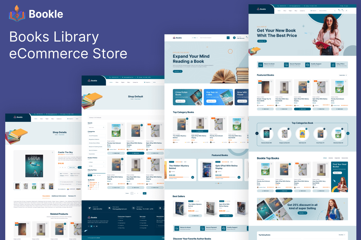 Bookle - Template Website Toko Buku Modern
