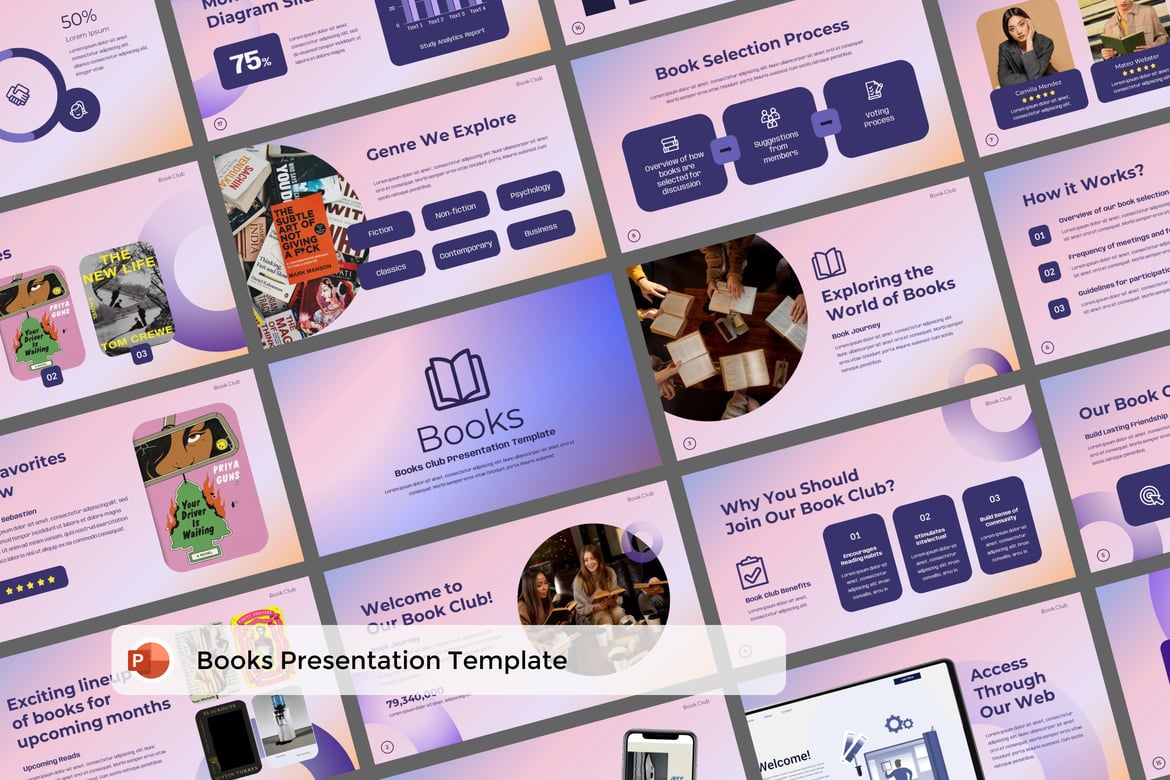 Template Presentasi PowerPoint Buku yang Menarik dan Profesional