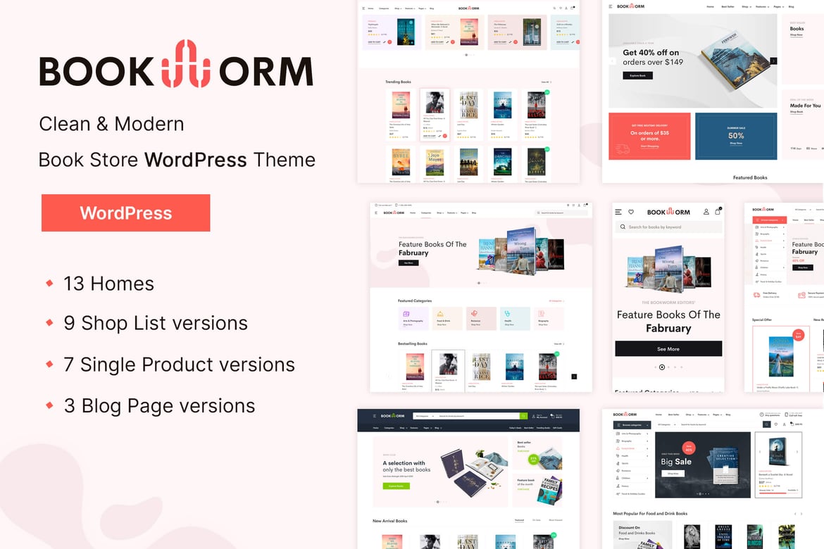 Bookworm - Tema WordPress Terbaik untuk Toko Buku dan Bookshop