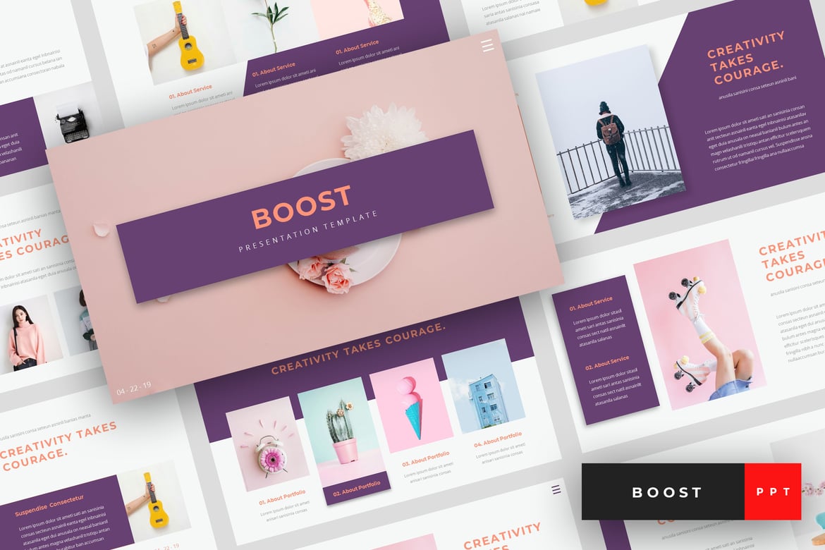 Boost - Template Presentasi PowerPoint Kreatif yang Menarik
