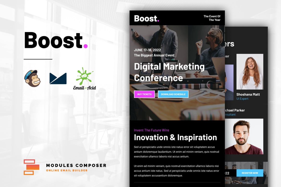 Template Email Responsif untuk Event dan Konferensi - Boost