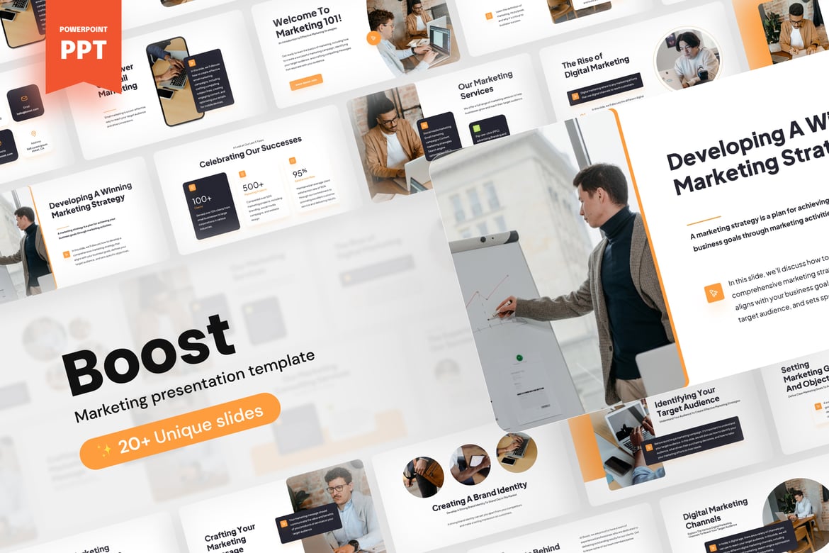 Template Presentasi Pemasaran Boost yang Menarik dan Profesional