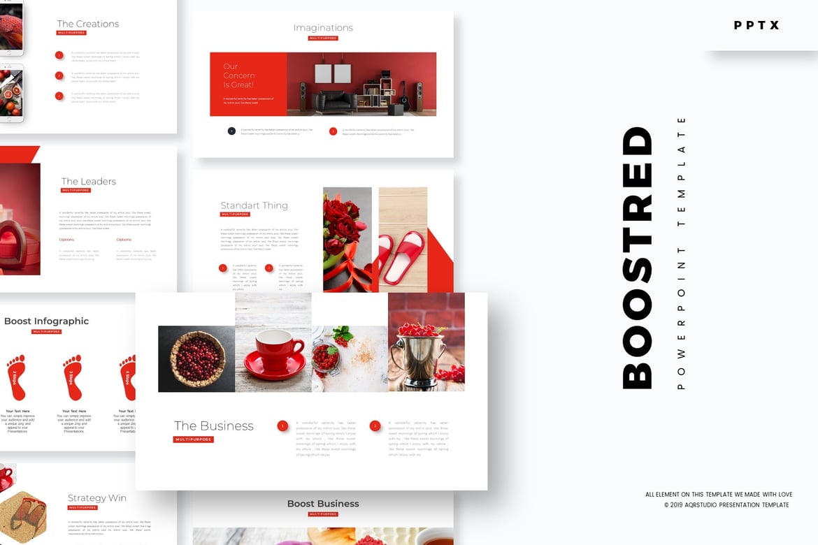 Template PowerPoint Boost Red - Solusi Presentasi Menarik