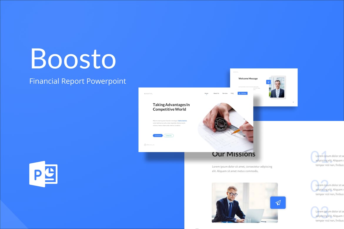 Template Presentasi Keuangan Boosto - PowerPoint Profesional