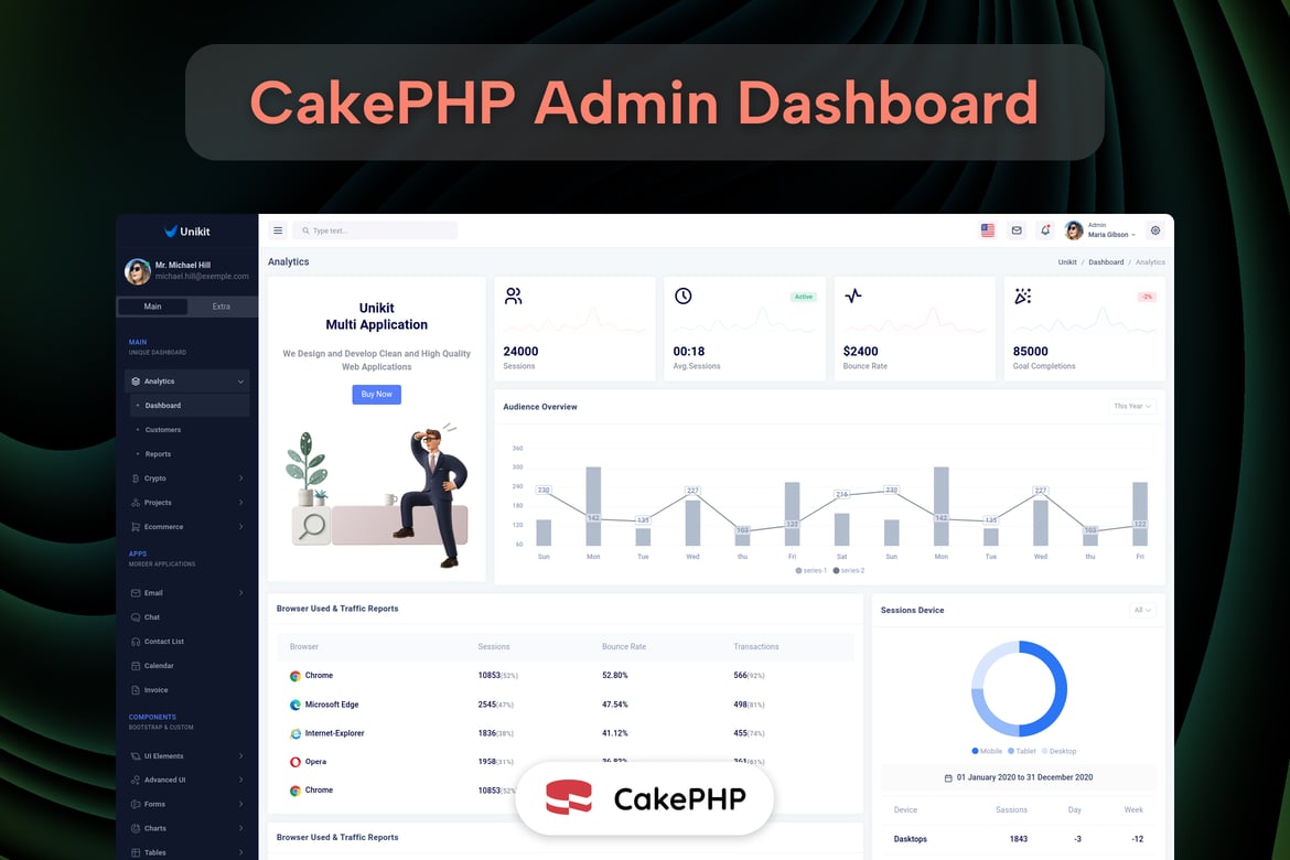 Template Website Admin Dashboard Bootstrap & CakePHP yang Modern dan Responsif