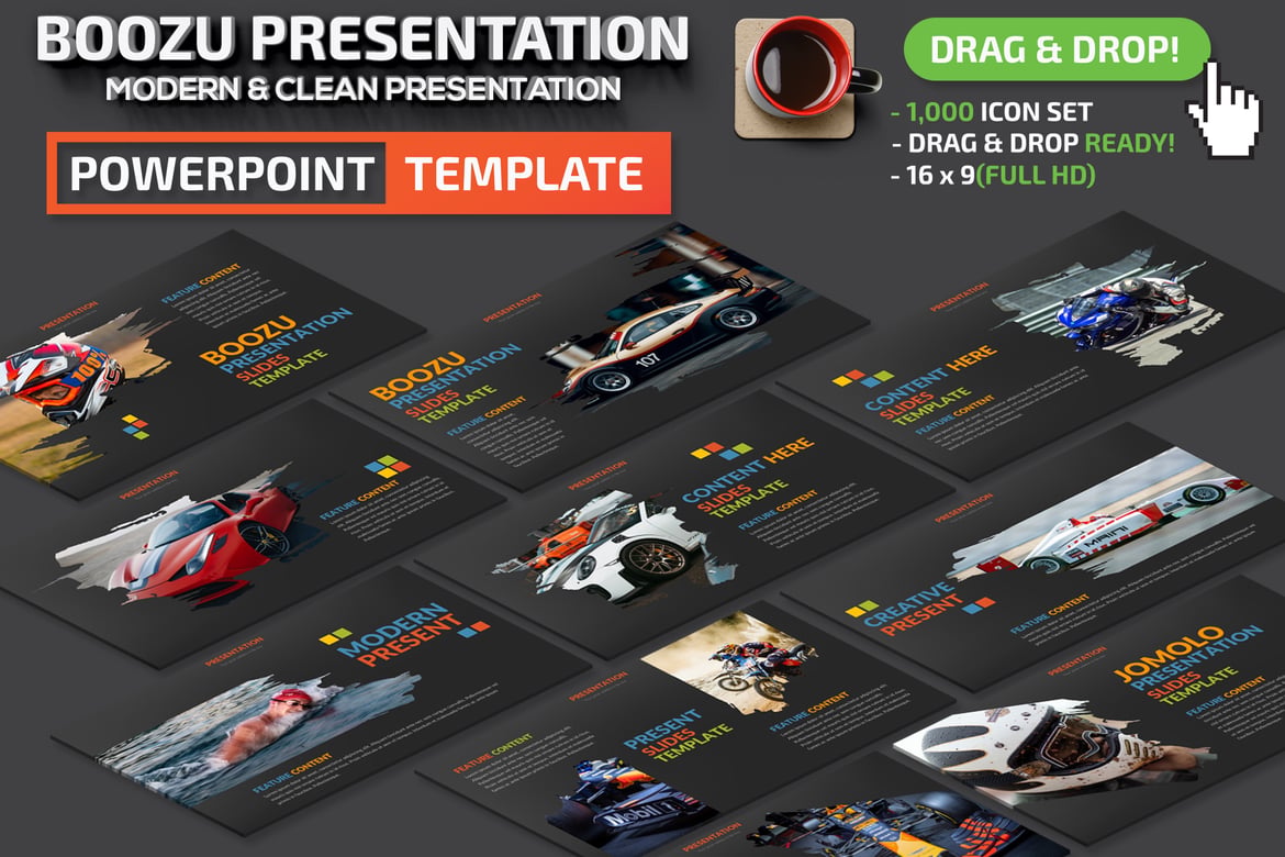 Template Presentasi PowerPoint Boozu yang Menarik