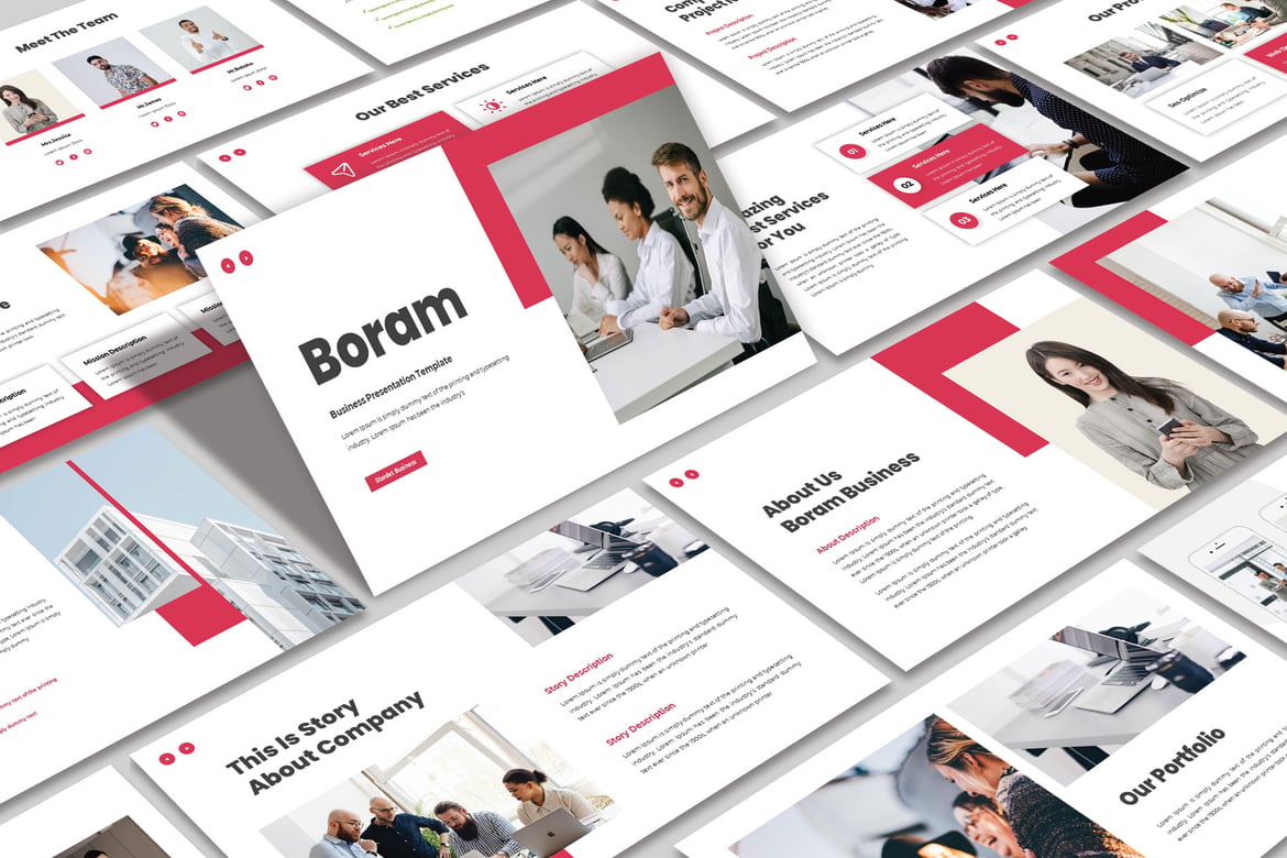 Template Powerpoint Boram yang Menarik dan Kreatif