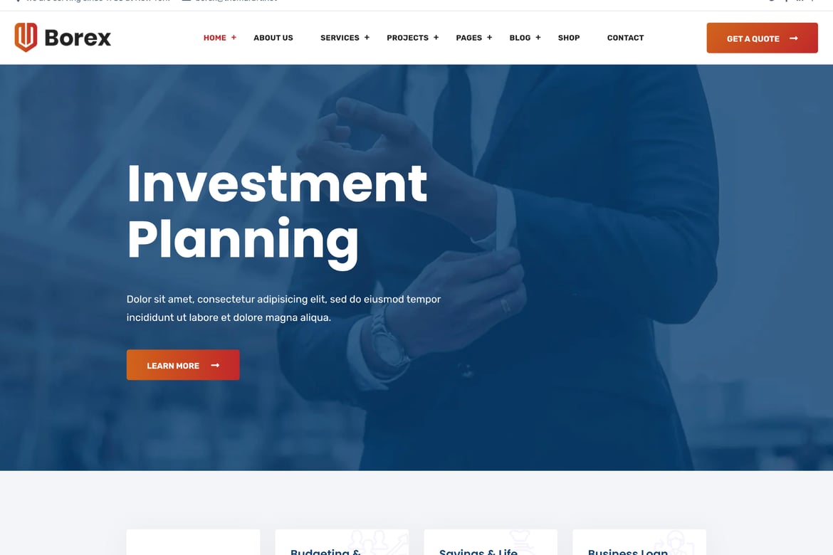 Borex - Tema WordPress Profesional untuk Bisnis dan Keuangan