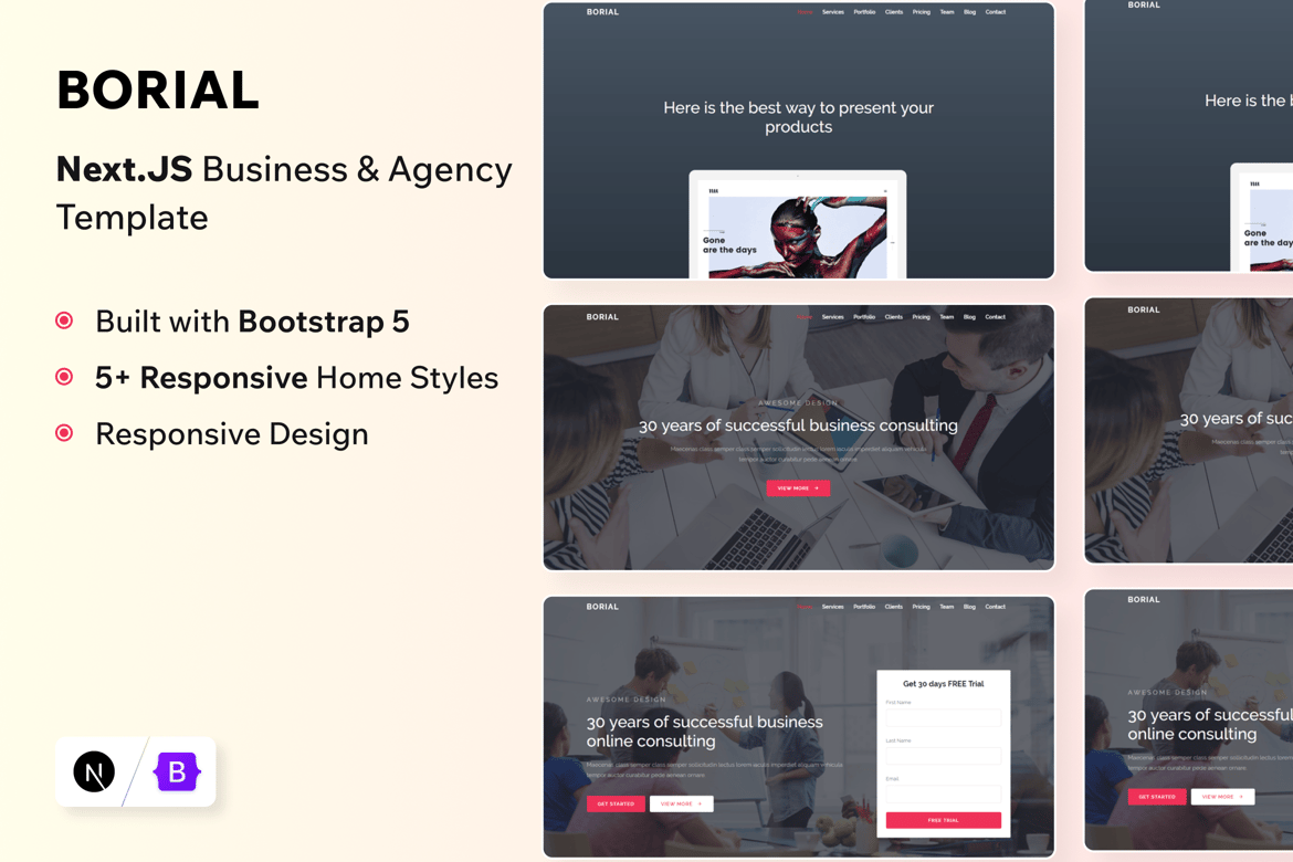 Borial - Template Website Bisnis & Agensi Next.js 15 yang Responsif