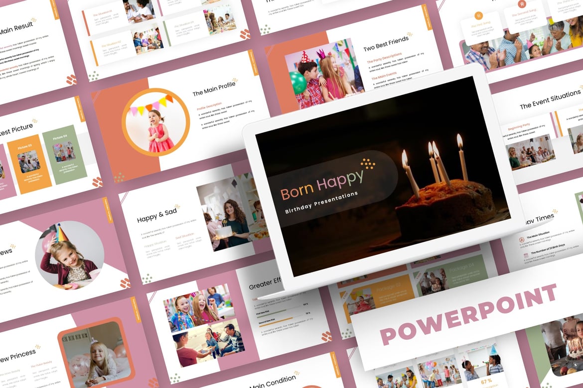Template Powerpoint Born Happy - Solusi Presentasi Kreatif Anda
