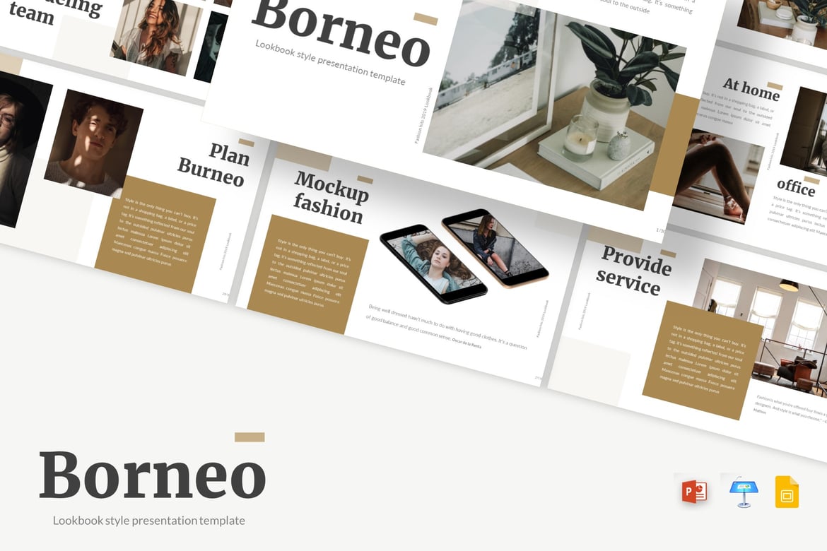 Template Presentasi Borneo - Powerpoint, Google Slides, dan Keynote yang Elegan