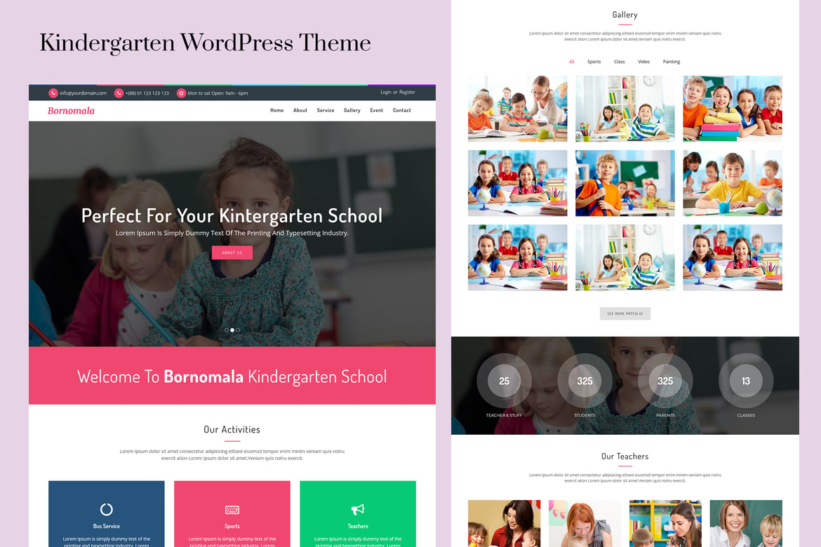 Tema WordPress Bornomala - Solusi Ideal untuk Taman Kanak-Kanak dan Sekolah