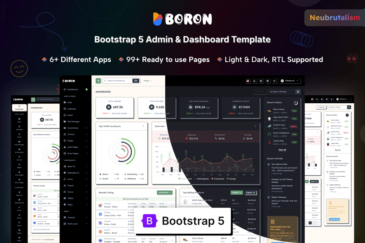 Template Admin & Dashboard Boron - Solusi Cerdas untuk Website Anda
