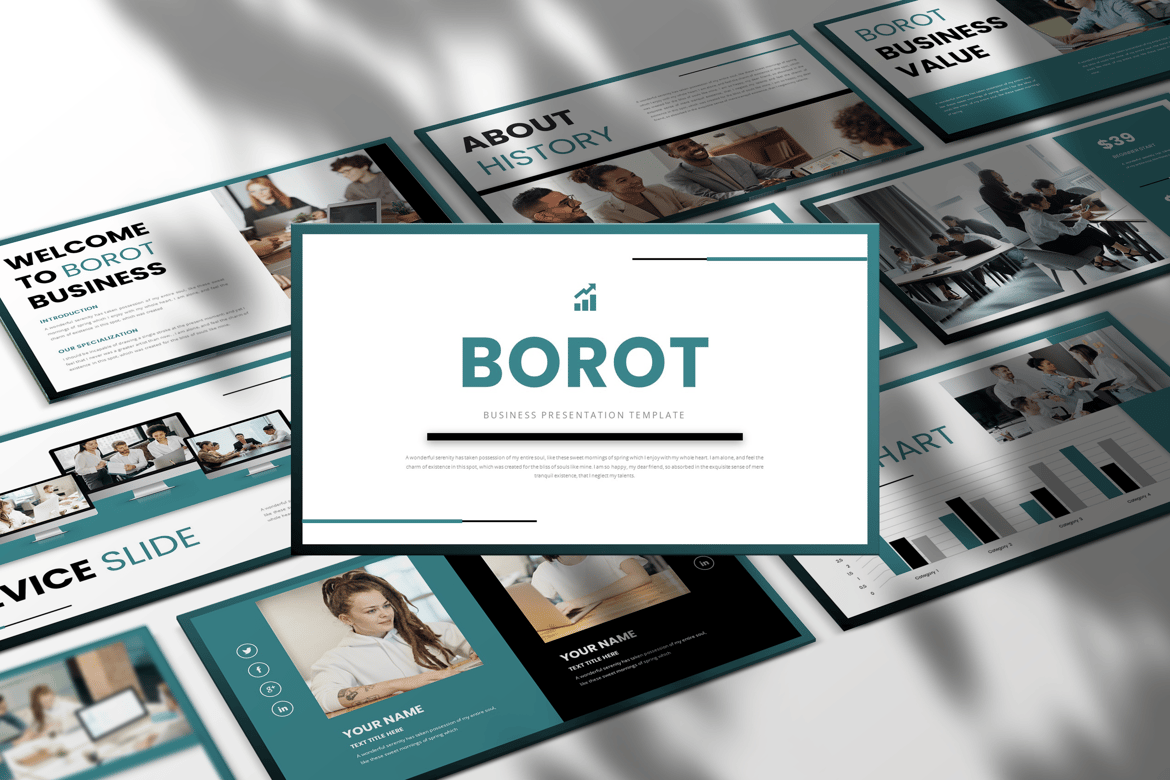 Template PowerPoint Borot - Presentasi Bisnis yang Menarik