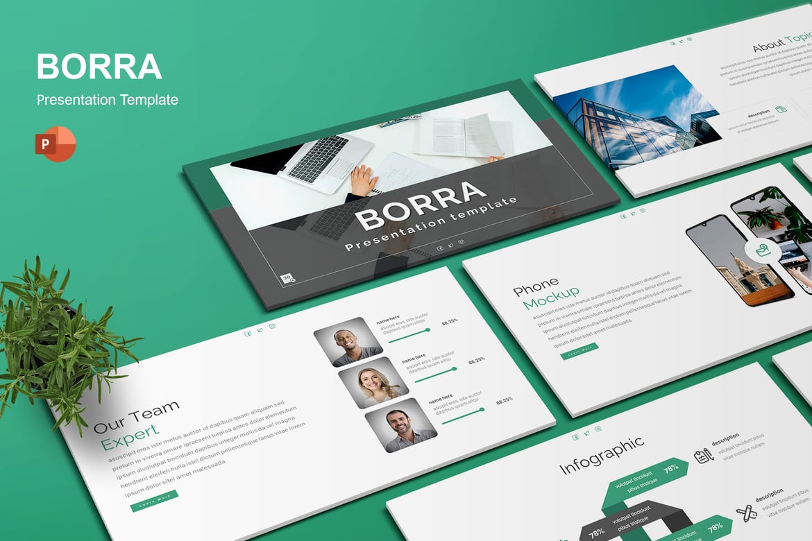 Template Presentasi PowerPoint Borra - Solusi Kreatif untuk Semua Kebutuhan Anda