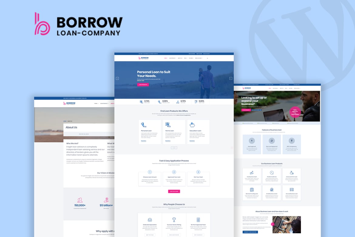 Tema WordPress Responsif untuk Perusahaan Pinjaman - Borrow