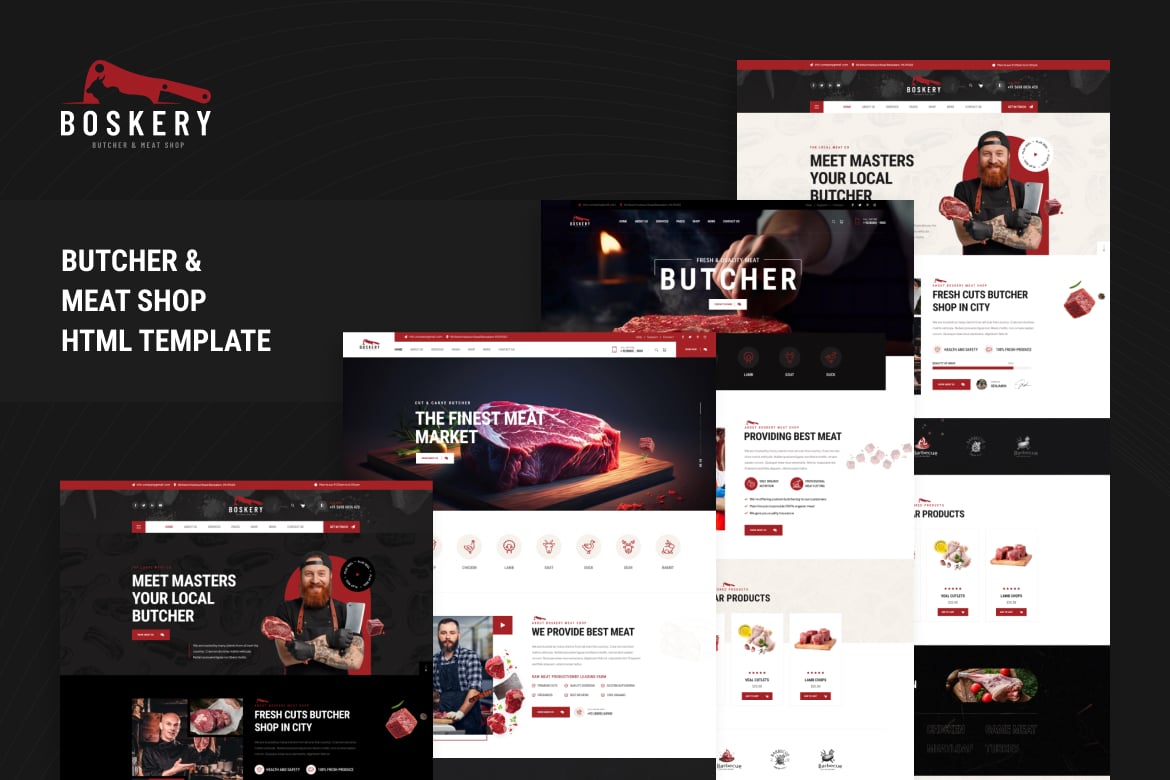 Boskery - Template Website Butcher & Toko Daging Modern