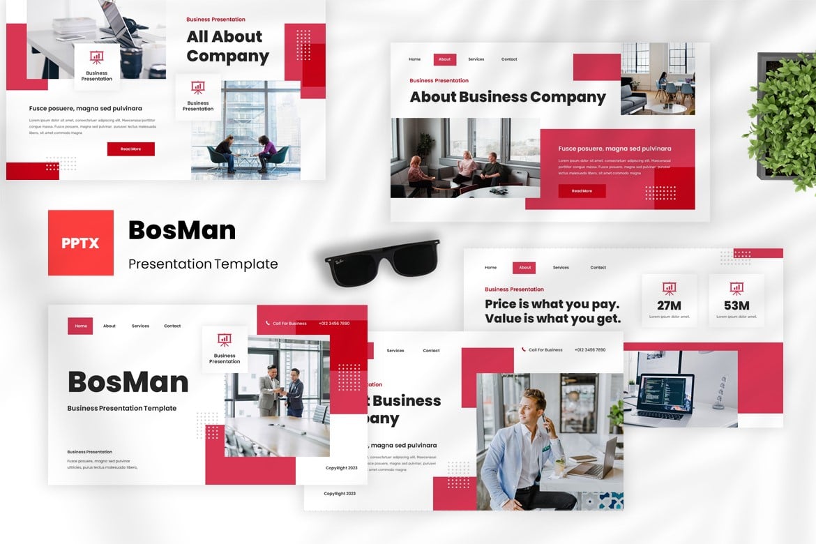 Template Powerpoint Bisnis BosMan - Desain Modern dan Profesional